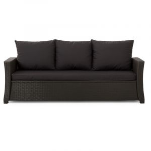 Coussins de canap&eacute; meubles de jardin en r&eacute;sine tress&eacute;e Tress&eacute;e Noir, Coussins balan&ccedil;oire d'ext&eacute;rieur 160x50x50 Coussin de banc de jardin 3 places-Mix