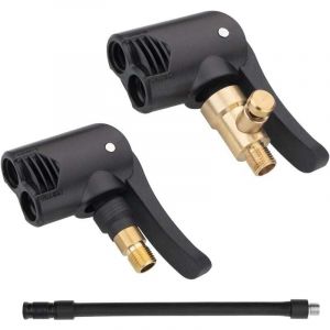 Adaptateur de Valve de Pneu de Voiture, Pompe de Embout Laiton Gonflage, T&ecirc;te de Pompe de Remplacement Filet&eacute;e avec Double Valve pour Les Pneus de