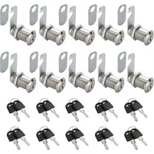 BEBUSINGOTO Lot de 10 Serrures Bo&icirc;te aux Lettres 30mm Serrure Armoire Metallique, Barillet Boite aux Lettres en Alliage de Zinc avec 20 Cl&eacute;s pour