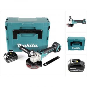 Dga 504 T1J 18 v Meuleuse sans fil &oslash; 125 mm brushless + Coffret de transport makpac + 1x Batterie bl 1850 5,0 Ah - sans Chargeur - Makita