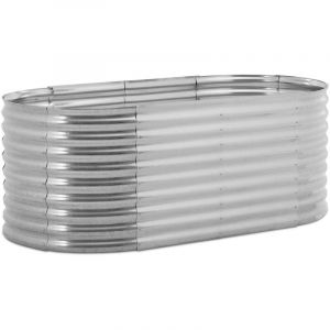Uniprodo - Jardinière surélevée - ovale - 202 x 100 x 78 cm - Acier Jardinière en métal Jardinière acier