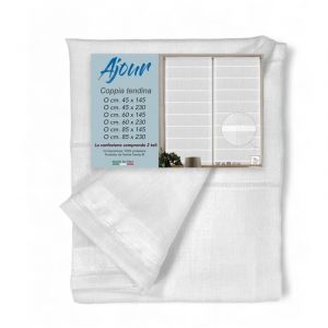 PAIRE de rideaux MODERNES en VERRE 45 ou 60 ou 85 de large Ajour Blanc PAIRE (2 PLETS) CM. 60x145