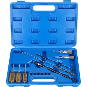 14 PCS Kit de Nettoyage de Compartiment D&rsquo;injecteur, Kit de Nettoyage pour Injecteur,Nettoyeur de Si&egrave;ge et D'arbre D'injecteur,Outil de Nettoyage des