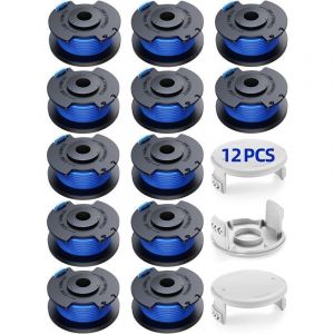 15 Bobine Fil Coupe Bordure Convient pour Ryobi One +18v 24v 40v Coupe Bordures(12 Bobine Fil Coupe Bordure,3 Couvercle)