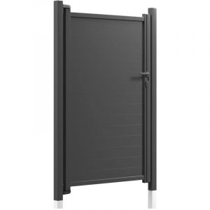Portillon aluminium plein Haut 160 x Larg 100 cm Gris 7016 Vendu avec 2 poteaux