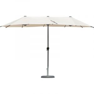 Parasol ovale 4x2 m&egrave;tres avec structure en aluminium et toile de couverture Ecr&ugrave; - Recco