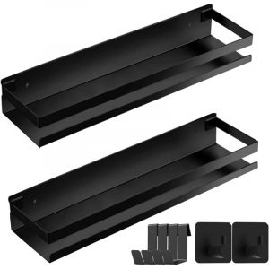 Lot de 2 Etag&egrave;re de douche 30cm, Tablette de salle de bain sans Percage, Serviteurs De Douche, Acier Inoxydable Serviteur de Douche Sans Per&ccedil;age