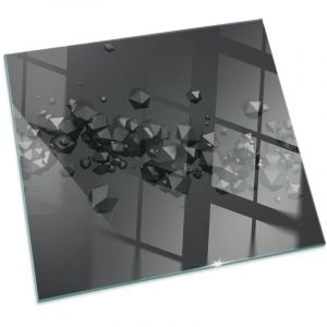 Plaque de protection de sol en verre tremp&eacute; pour chemin&eacute;e ou po&ecirc;le &agrave; bois pare-feu contre les &eacute;tincelles Nuage abstrait de solides Carr&eacute;e 60x60 cm