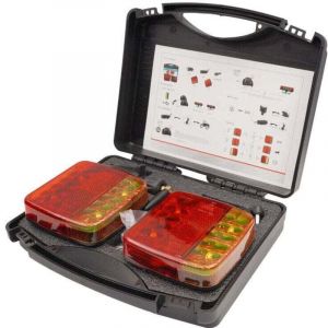 Plaque de feux sans fil pour remorque, kit éclairage arrière remorque magnétique feu led wifi,rechargeable LED feux arrière remorque sans fil