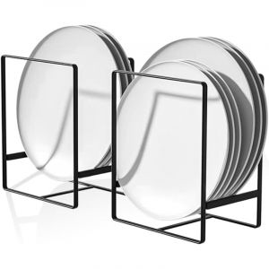 2 pi&egrave;ces range assiette, range assiette placard noir, support assiette, porte assiette, rangement assiettes placard, rangement assiette pour