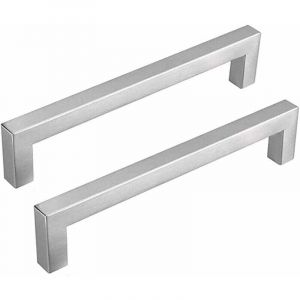 ZVD Lot de 2 Poignee de Meuble Cuisine Entraxe 128mm Poignées Meuble Cuisine Inox Poignée Cuisine Argenté Poignées Placard Cuisine Nickel Brossé en