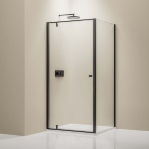 Paroi de douche verre 6mm Cabine de douche intégrale Parre douche angle portes pliantes - NT604 flex - Toutes tailles dispo - 80 cm, 90 cm, Noir mat