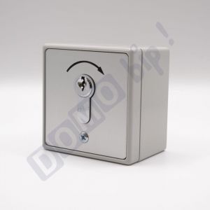 GEBA M-APZ 1-1T/1 - Contacteur &agrave; cl&eacute; en applique 1 sens impulsionnel pour portail et porte de garage - barillet europ&eacute;en + 3 cl&eacute;s - R&eacute;f. 007.1101.10