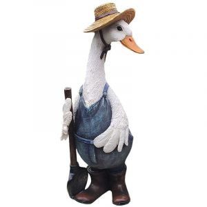 Statue de Jardin de Canard de Simulation, Mod&egrave;le de Canard en R&eacute;sine Mignon Sculpture de Canard Mod&egrave;le de Canard Artificiel Bricolage D&eacute;coration de