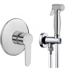Cristina Ondyna - Pack douchette wc hygi&eacute;nique encastr&eacute; avec mitigeur new day, chrom&eacute;