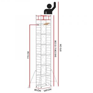 Scedil - Echafaudage M4 lux (Hauteur de travail 9,70 m)