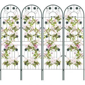 Relax4life - Treillis de Jardin 180CM en Métal pour Plantes Grimpantes, Panneaux de Treillis, Treillis en Arc de Style Rétro Décoratif pour Vigne
