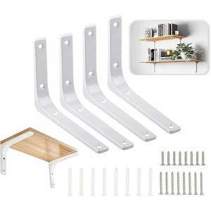Lablanc - Equerre Etagere Murale,4PCS Equerre Metal 200x150mm Equerre Charge Lourde Support Etagere Murale pour Deco Murale Cuisine Industrielle