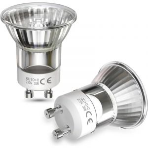 Lot de 2 35W Gu10 Ampoules Halog&egrave;nes, Halog&egrave;ne Mini Gu10 35W Lampe &Agrave; Lave Ampoule 360Lm Dimmable Halog&egrave;ne R&eacute;flecteur Ampoule Pour Lampe &Agrave; Lave - 50Mm