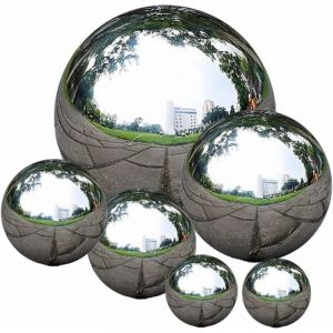 Aiducho - Boules De Regard En Acier Inoxydable, 6 Pcs 50-150 Mm Boule De Miroir Sans Soudure Balle Poli Flottante, Boule Creuse Miroir De La Maison