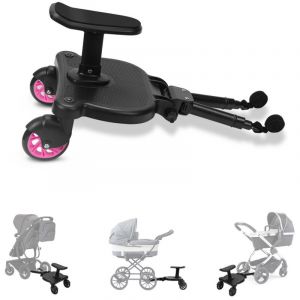 Randaco - swanew Pédale de Poussette Marche Pied Poussette Planche de poussette Pédale auxiliaire Avec Siege jusqu'à 25 kg Rose