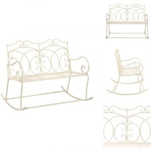 Vidaxl - Banc de jardin 104 cm Fer Blanc antique - Banc De Jardin - Banc Extérieur - Mobilier De Jardin - Fer Forgé - Blanc Antique