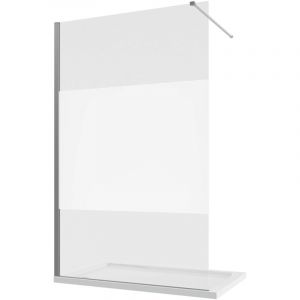 Parama - Paroi de douche de plain-pied 120 cm Profilés en aluminium chromé Verre opaque 8mm avec traitement anticalcaire Ajustable 117-119cm h200
