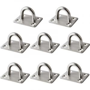 8 Pi&egrave;ces Crochets &agrave; &oelig;illet en Acier Inoxydable, Crochet de Fixation Murale de Plafond Robuste, pour Sangle d'Entra&icirc;nement, Balan&ccedil;oire, Hamac, Boxe