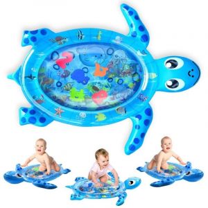 Tapis d'eau Tapis de jeu aquatique pour bb, Grands jouets pour bb de 3 6 9 mois Tapis de jeu gonflable pour tortue, Tapis de temps pour le ventre de