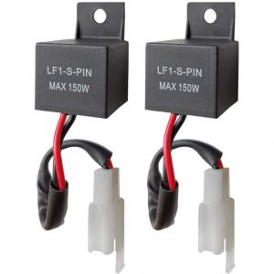 Relais Flash LED 2 pi&egrave;ces 12V 2 broches LF1-S-PIN pour voitures et motos, relais de clignotant 0.1W-150W, relais Flash