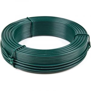 Fil de tension métallique vert plastifié , rouleau de 50 m , 0,45 mm , pour clôture , jardin , bricolage