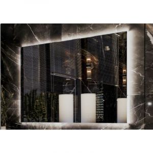 Miroir lumineux LED 120x100 mm, &eacute;tanche IP65, &agrave; suspendre verticalement ou horizontalement.