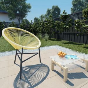 Design In - Chaise de jardin,Si&egrave;ge de Terrasse Chaise d'ext&eacute;rieur Acapulco R&eacute;sine tress&eacute;e Beige CFW533063