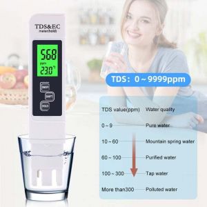 Testeur M&egrave;tre &Eacute;lectronique, Digital TDS&EC Testeur 3 en 1, Thermometre, Metre pour Tester le TDS/EC de L'eau Potable/Aquarium/Piscine
