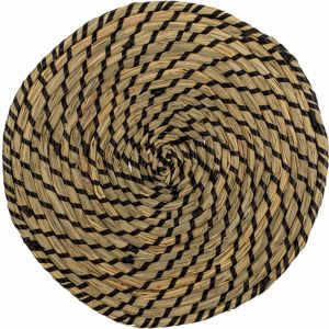 Set de table rond en paille - finitions noires