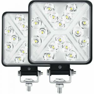 KZQ - Pair 4" Phare de Travail led Tracteur 300W 12000LM 6000K Phare led 4x4 IP67 Feux Additionnels led Moto Carré 8D Lentille Extrêmement Haute