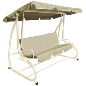Balancelle avec toit inclinable en fer beige - Lombardia