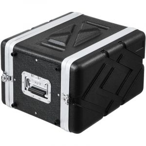 VEVOR Mallette Rack 6U Profondeur 361,95 mm Valise de Transport Coque en ABS avec Poignee, Loquets Papillon Robustes, Panneaux Avant Arriere