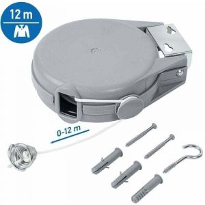 YMYNY Long, Corde à Linge Rétractable de 12 m pour Vêtements, Étendoir à Linge très Robuste et Résistant, Mécanisme Rétractable Automatique,