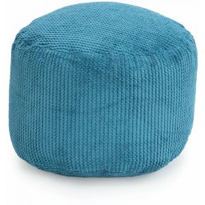 Loft 25 - Pouf pour salon, Pouf rond d'intérieur en velours côtelé pour repose-jambes, Pouf ergonomique 30x44 cm pour adultes et enfants, Pouf