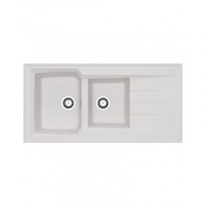 [JAMAIS UTILISE] &Eacute;vier &agrave; Poser ALTERNA Primeo 2 Cuves en R&eacute;sine 1200x600x30mm Blanc - 7696961