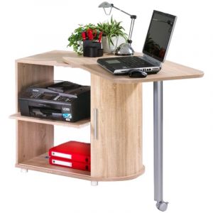 Bureau avec plateau pivotant et rangement bois clair Kool 105cm