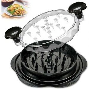 Broyeur de poulet Twist pour la cuisine, hachoir manuel pour poitrines de poulet, pour aliments hach&eacute;s, viande et l&eacute;gumes (noir)
