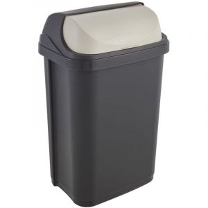 Poubelle avec couvercle coulissant, 25 l, Rasmus, Gris Graphite