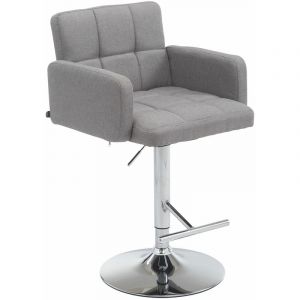 CLP - Tabouret de fauteuil avec siège rembourré et matelassé en différentes couleurs tissu colore : Gris