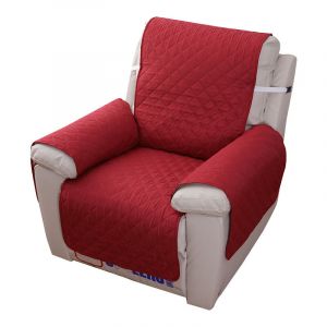 Housse de Fauteuil Relax Matelassé Antidérapant,Couvre Fauteuil Relax Imperméable,Protecteur Canapé 1 Place Doux pour Animaux de Compagnie (Rouge)