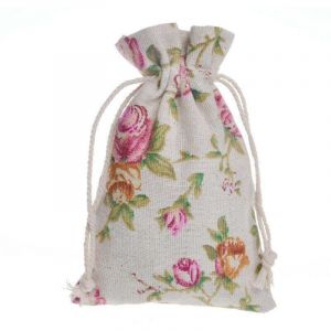 Pack de de 50 Sachets de Toile de Jute en Lin, XU, Petits Sacs de rechange en Tissu Sachet Coton 10 x 14cm Sac Toile de Jute Pochette Tissu Cordon