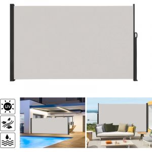 Froadp 200&times;300cm Paravent Lat&eacute;ral Extensible Unilat&eacute;ral C&ocirc;t&eacute; Brise Vue Retractable Store Ext&eacute;rieur, Gris