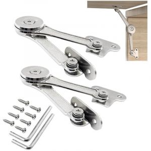 2 Pièces Ascenseur réglable d'alliage de Zinc, charnière de support, pour porte de placard, boîtes de rangement en bois, cuisine, meuble, porte