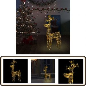 Renne de décoration de Noël 90 led 60x16x100 cm Acrylique - Décoration De Noël - Renne Lumineux - Décoration Extérieure - Décoration Intérieure - Led